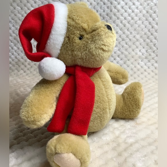 GUND DISNEY Classic Pooh Plush Bear Stuffed Animal in Scarf and Santa Hat - Picture 8 of 13
